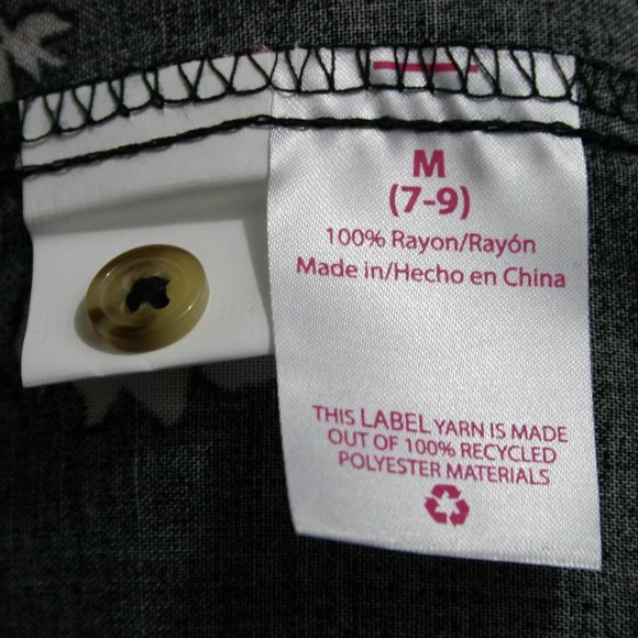 No Boundaries Multi Color Floral Rayon Blouse w/ Ruffle Collar Trim SZ M EUC - Picture 7 of 8